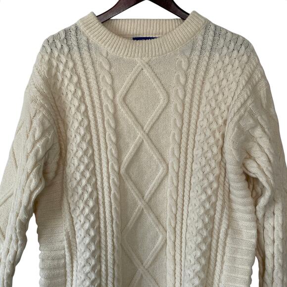 Aelfric Eden Cable Knit Fishermans Sweater Crewneck Pullover Outdoors Nordic XL - Picture 2 of 11